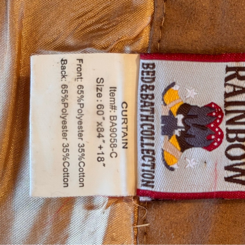 Western Faux Leather 2 drapes. Lined. 18”tassel topper. Excellent condition. - Picture 11 of 13